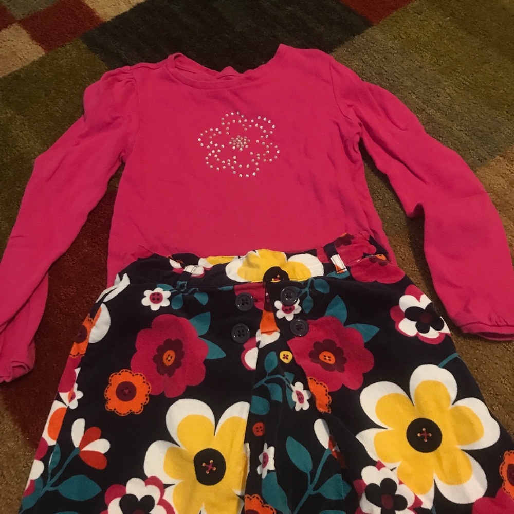Gymboree shirt and skirt flower outfit